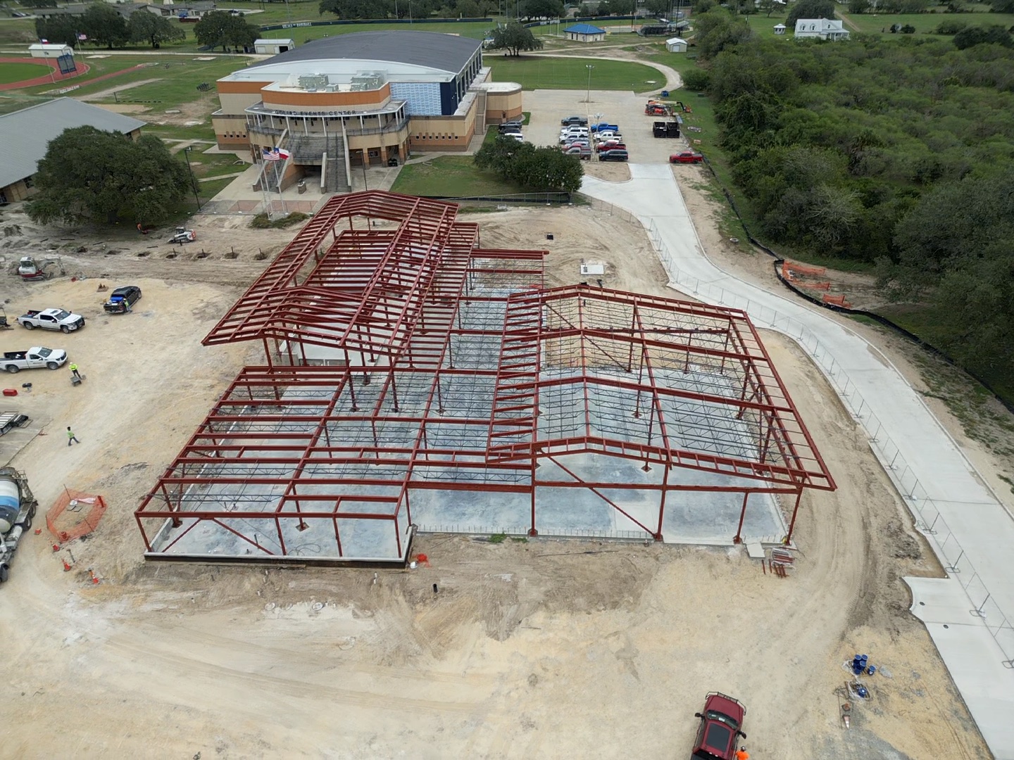 Aerial still of the Goliad Middle/High site, October 2026 — view 1 of 2